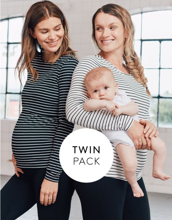 Striped Maternity & Nursing Tops – Twin Pack | Seraphine