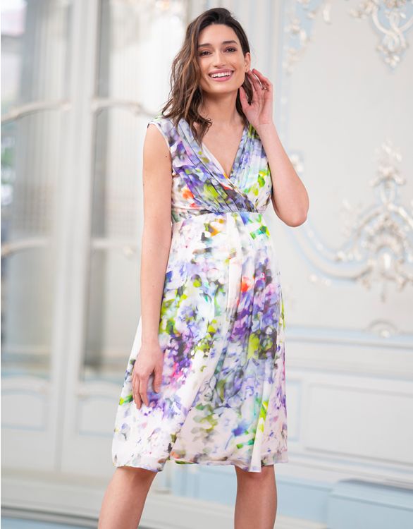 Floral Silk Maternity Cocktail Dress | Seraphine