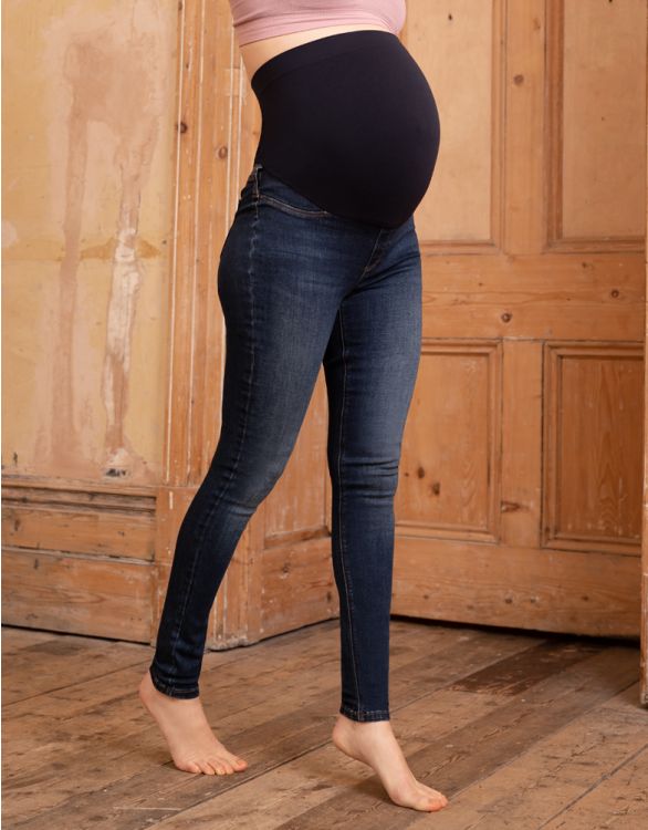Dark Over Bump Super-Skinny Maternity Jeans | Seraphine