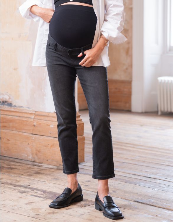 Organic Slim Over Bump Black Maternity Jeans | Seraphine