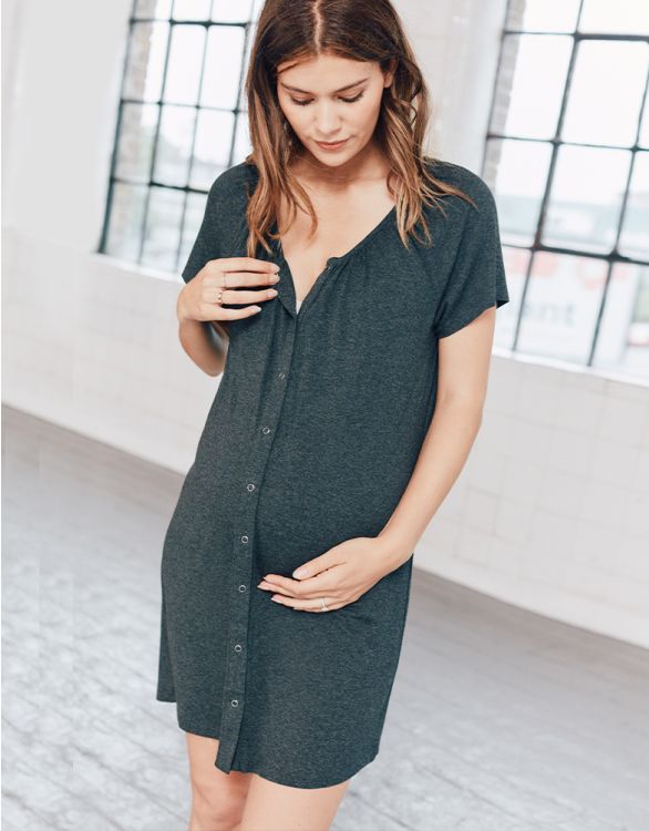 Maternity Hospital Bag Labor Gown in Organic Cotton