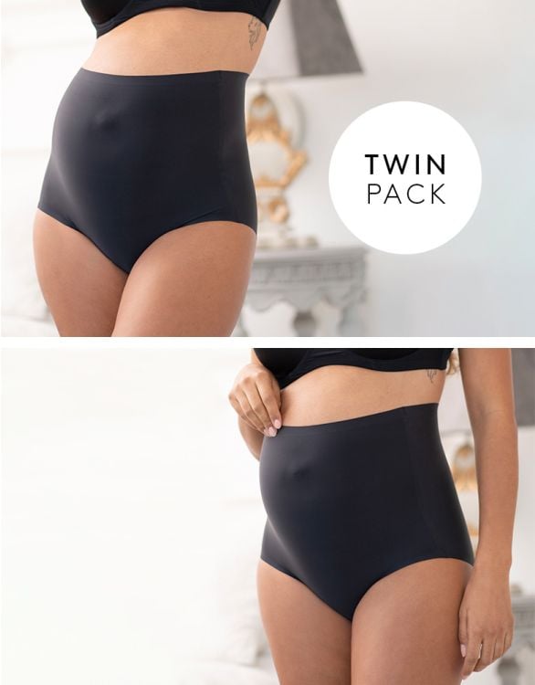 Seraphine Maternity Post Shaping Panties – Black & White Twin Pack  (BLCK/WHT, L) at  Women's Clothing store