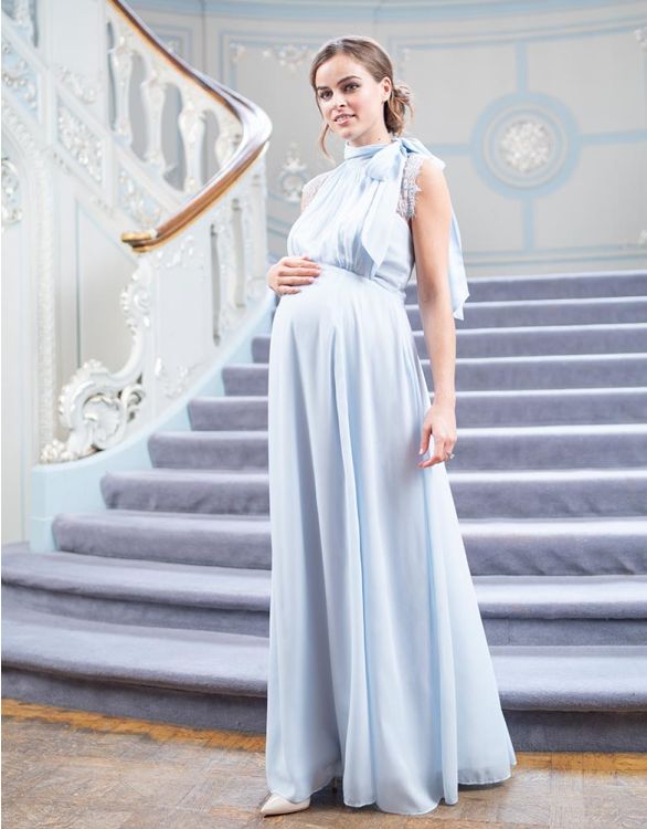 Sweetheart 3/4 Sleeve Floor-Length Lace Maternity Dress | Lace maternity  dress, Maternity dresses, Chiffon maternity dress