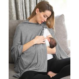 Madison Nursing Cover/Maternity Cotton Shawl in Brown - hautemama