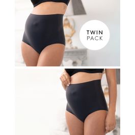 Black No VPL Over Bump Maternity Panties – Twin Pack