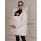 White Maternity & Babywearing Puffer Coat