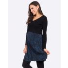 Black & Blue Knitted Top Maternity & Nursing Dress