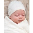 Mini Cotton & Cashmere Ivory White Knitted Baby Hat