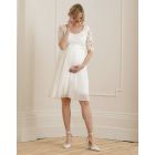 Ivory Lace Top Pleated Maternity & Nursing Dress