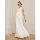 Ivory Lace & Silk Chiffon Maxi Maternity & Nursing Bridal Gown