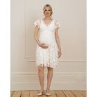 White Floral Lace Maternity to Nursing Occasion Dress