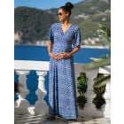 Mediterranean Blue Maternity & Nursing Maxi Dress