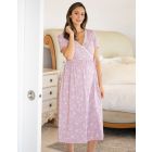 Lilac Floral Cotton Maternity & Nursing Night Dress