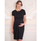 Black Short Sleeve Maternity & Nursing Dress