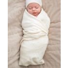 Mini Cotton & Cashmere Ivory White Knitted Baby Blanket
