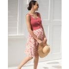 Coral Pink Double Layer Maternity & Nursing Dress