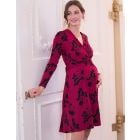 Fuchsia Floral Jersey Maternity & Nursing Dress