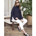 Navy Cotton Cape-Style Maternity Jumper