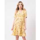 Yellow Printed Maternity Dress
