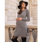 Knitted Maternity & Nursing Dress with Pockets